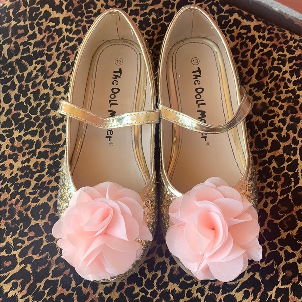 Girls gold flats size 13